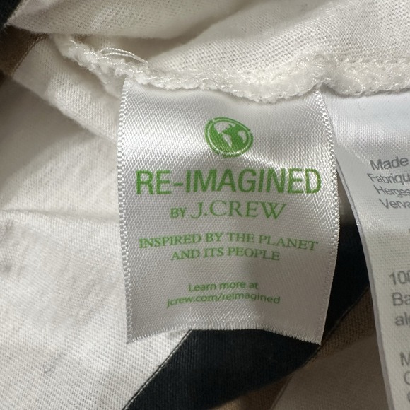 J.Crew Men's XL Striped Long Sleeve Pocket T Shirt White Black Tan Crewneck - Picture 6 of 13